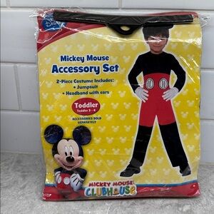 Disney Mickey Mouse Red and Black Halloween Costume Set Toddler 3-4 New sealed